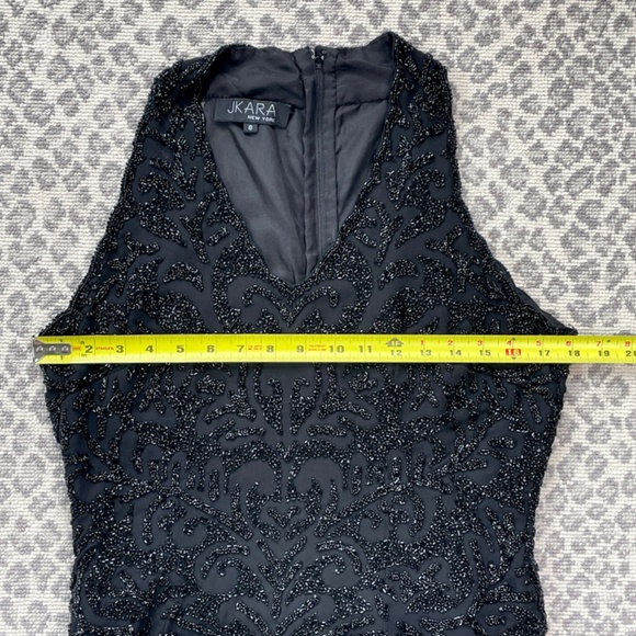 J kara New York Maxi Party Dress Beaded Sleeveless V-Neck - Picture 8 of 15